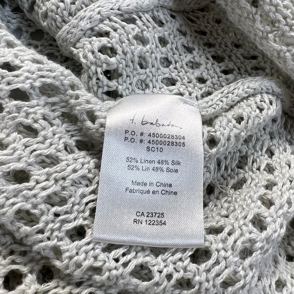 Aritzia T. Babaton Light Seafoam Green Open Knit Silk/Linen Blend Sweater XS - Picture 4 of 6